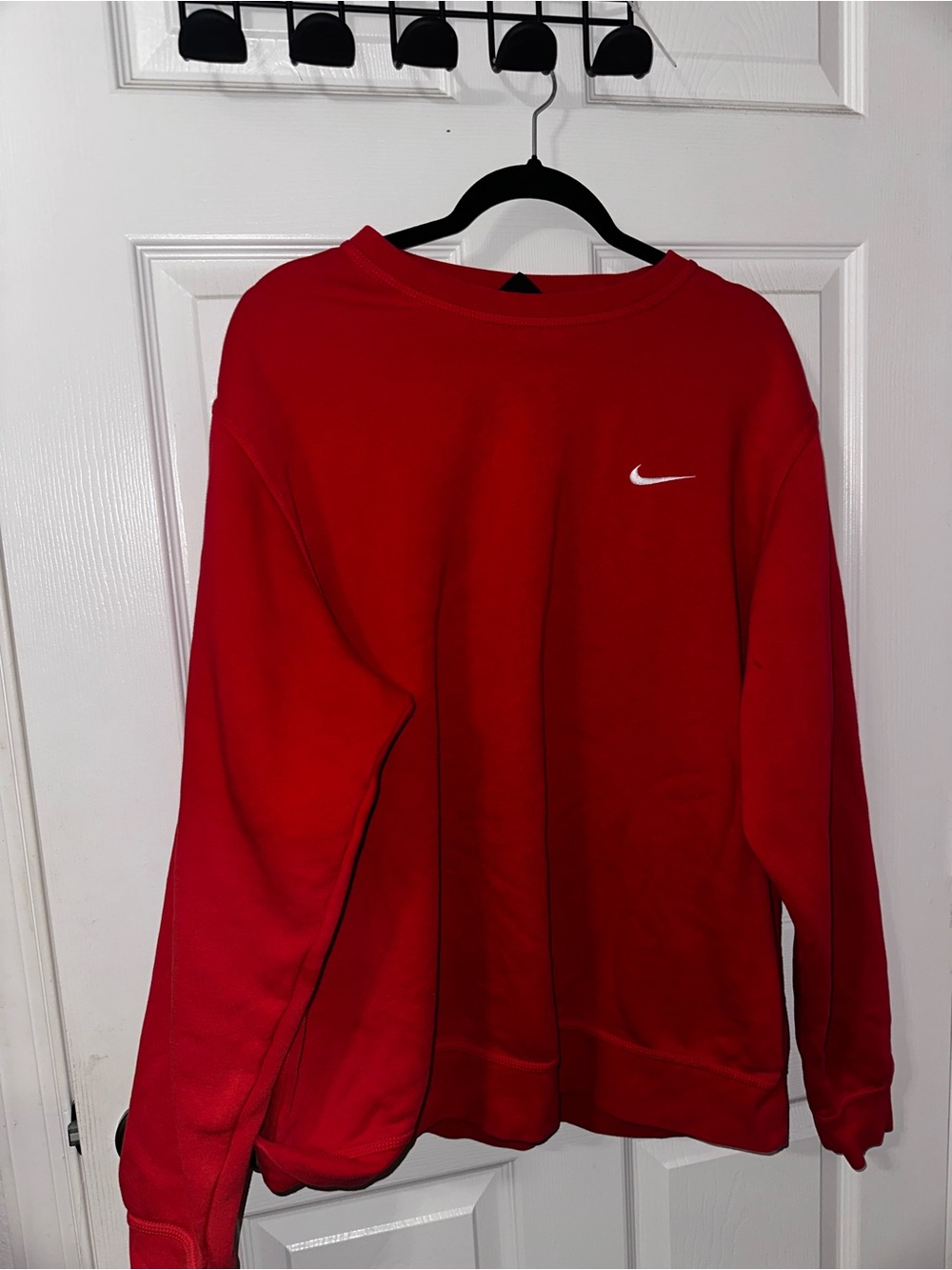 Nike Red Crewneck Sweatshirt with White Swoosh